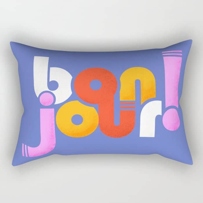 Bonjour! French Design Rectangular Pillow