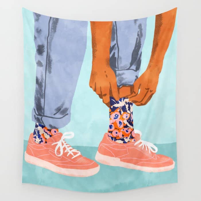 Pull Up Those Pretty Socks! | Optimism Hustle Positivity | Good Vibes Luck Pop Art Wall Tapestry