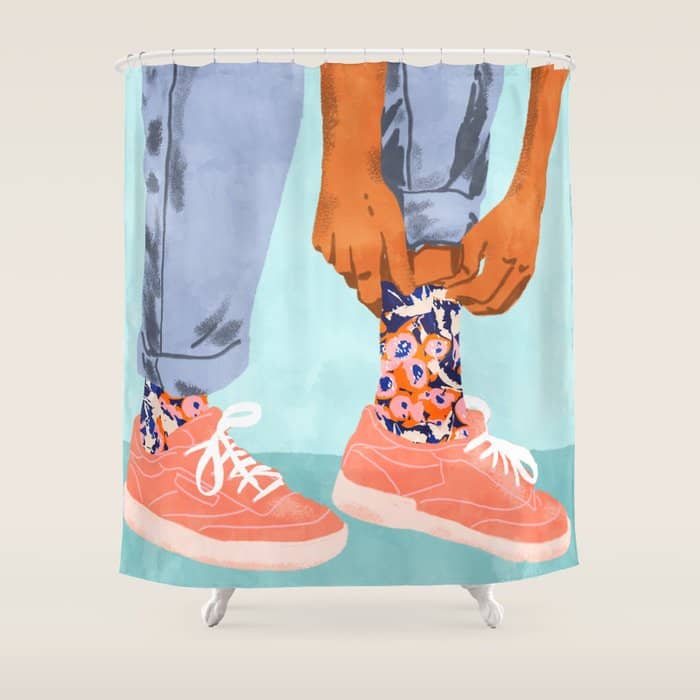 Pull Up Those Pretty Socks! | Optimism Hustle Positivity | Good Vibes Luck Pop Art Shower Curtain