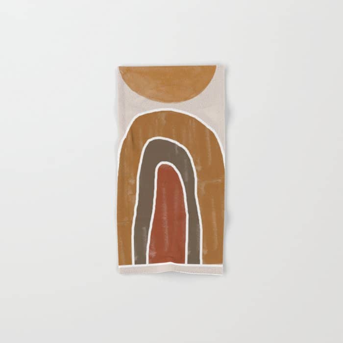 Abstract Rainbow, Burnt Orange Bath Towel