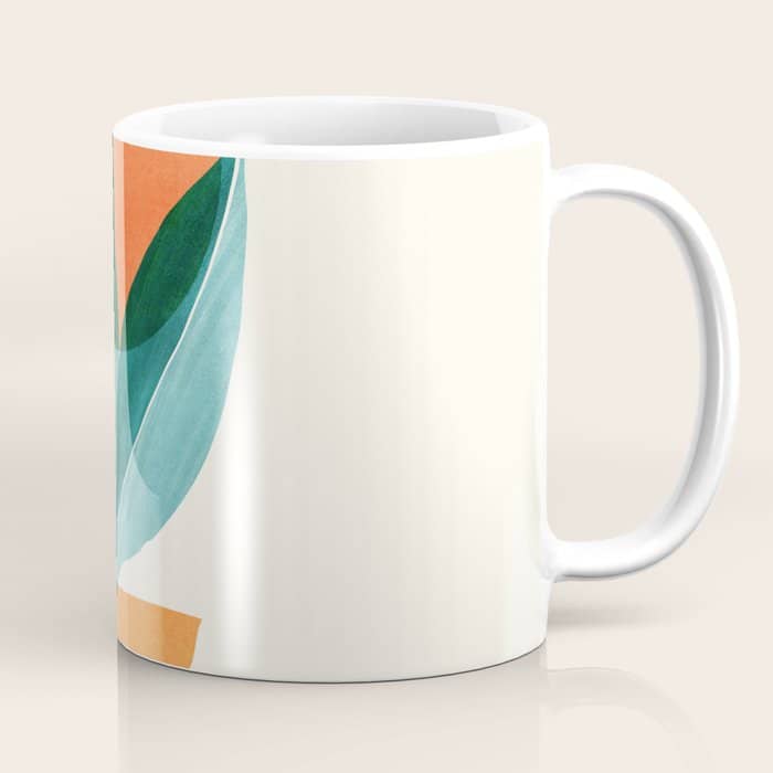 Nature Stack Teal And Orange Abstract Sunset Coffee Mug