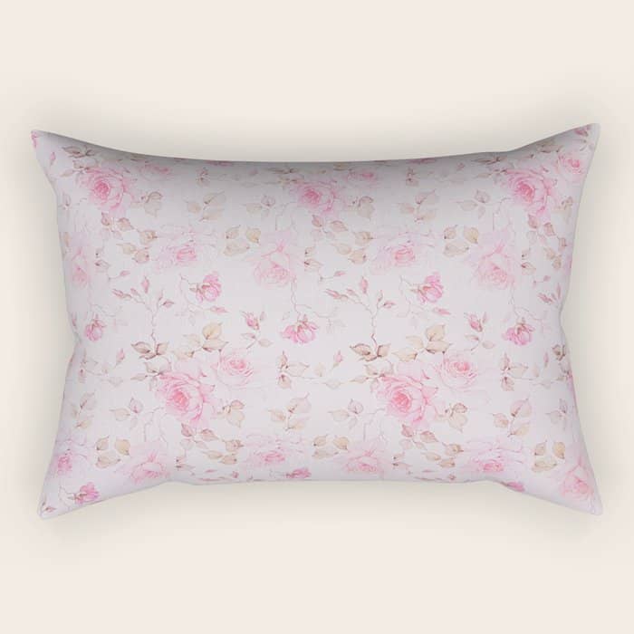 Modern Vintage Blush Pink  Romantic Floral Pattern Rectangular Pillow