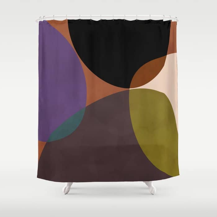 Mid Century Abstract Geometric Autumn 2 Shower Curtain
