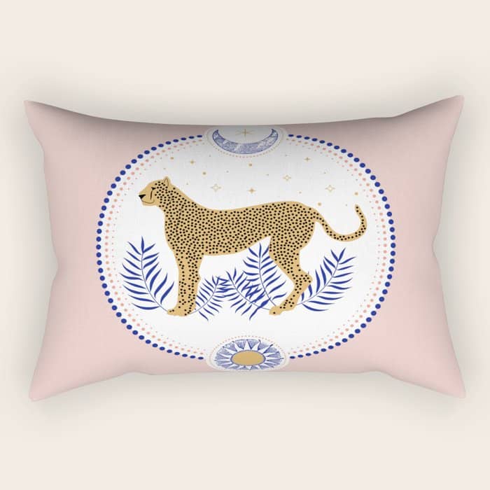 Wild Cheetah And The Moon 2 Rectangular Pillow
