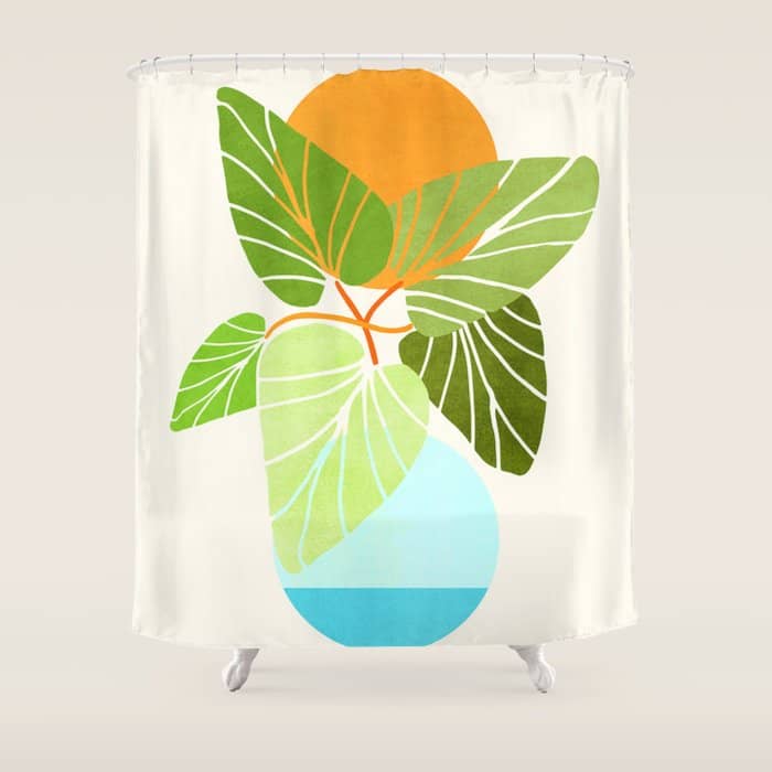 Tropical Symmetry Ii Abstract Sunset Landscape Shower Curtain