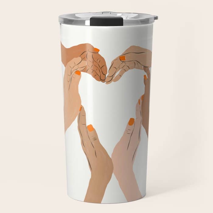 Indiscrimination | Anti-Racism Painting | Unity Illustration | Women Empowerment Growth Mindset Travel Mug