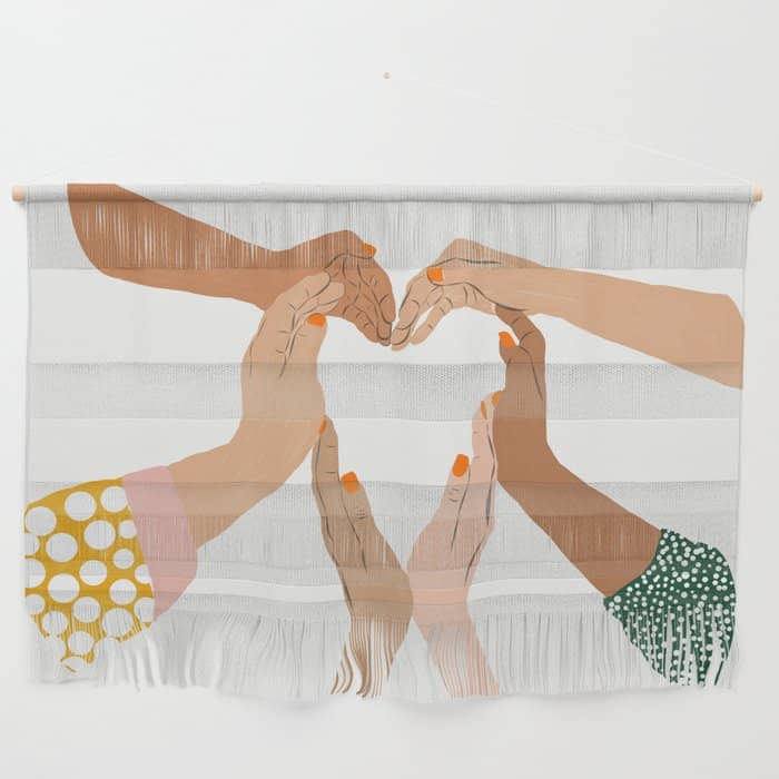 Indiscrimination | Anti-Racism Painting | Unity Illustration | Women Empowerment Growth Mindset Wall Hanging