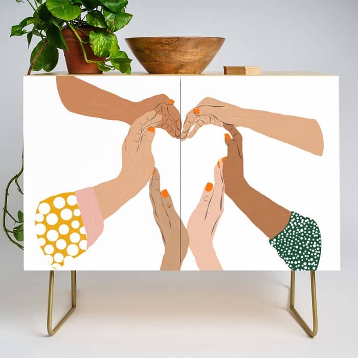 Indiscrimination | Anti-Racism Painting | Unity Illustration | Women Empowerment Growth Mindset Credenza