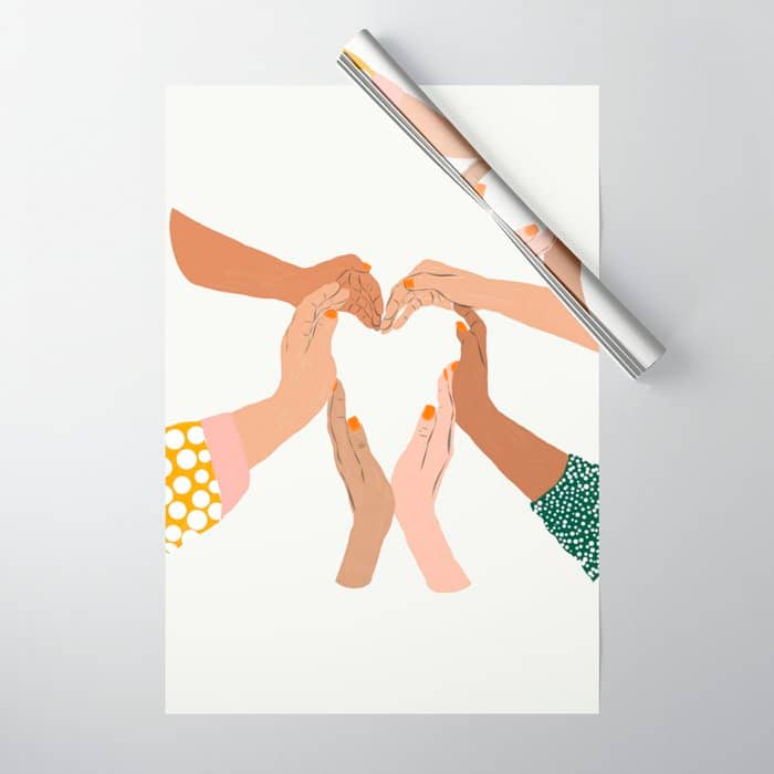 Indiscrimination | Anti-Racism Painting | Unity Illustration | Women Empowerment Growth Mindset Wrapping Paper