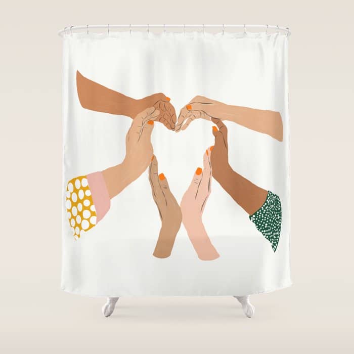 Indiscrimination | Anti-Racism Painting | Unity Illustration | Women Empowerment Growth Mindset Shower Curtain