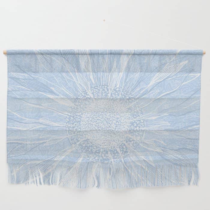 Festive, Winter, Mandala, Snowflake, Sky Blue Wall Hanging