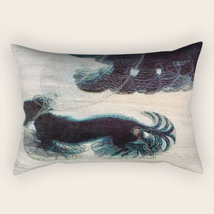 Dynamism Of A Dog On A Leash, Vintage Minimalist Art Rectangular Pillow
