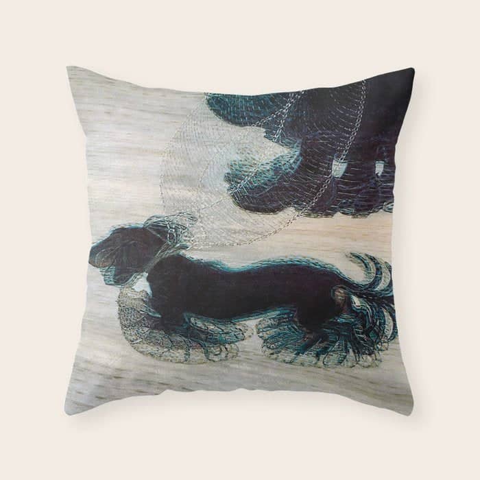 Dynamism Of A Dog On A Leash, Vintage Minimalist Art Throw Pillow