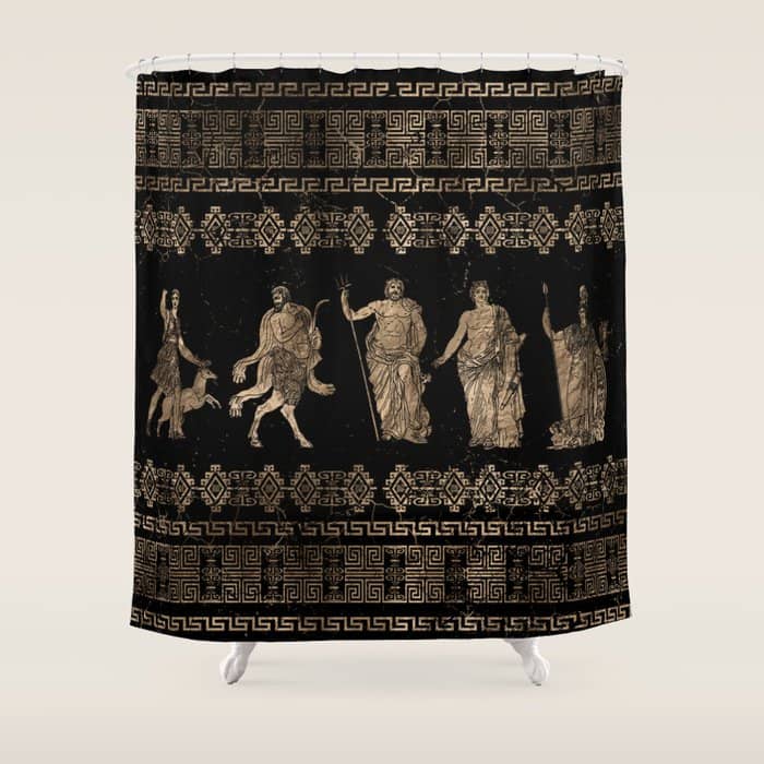 Greek Deities And Meander Key Ornament Shower Curtain