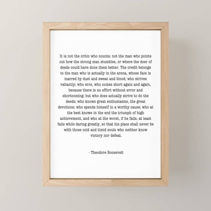 Man In The Arena Theodore Roosevelt Mini Art Print