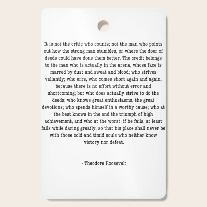 Man In The Arena Theodore Roosevelt Cutting Board