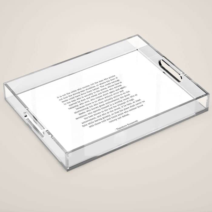 Man In The Arena Theodore Roosevelt Acrylic Tray