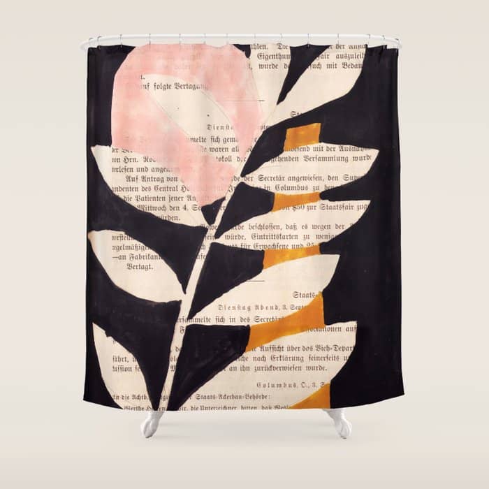 Still Life And Illustration: Modern Branch In Mid Century Style Shower Curtain