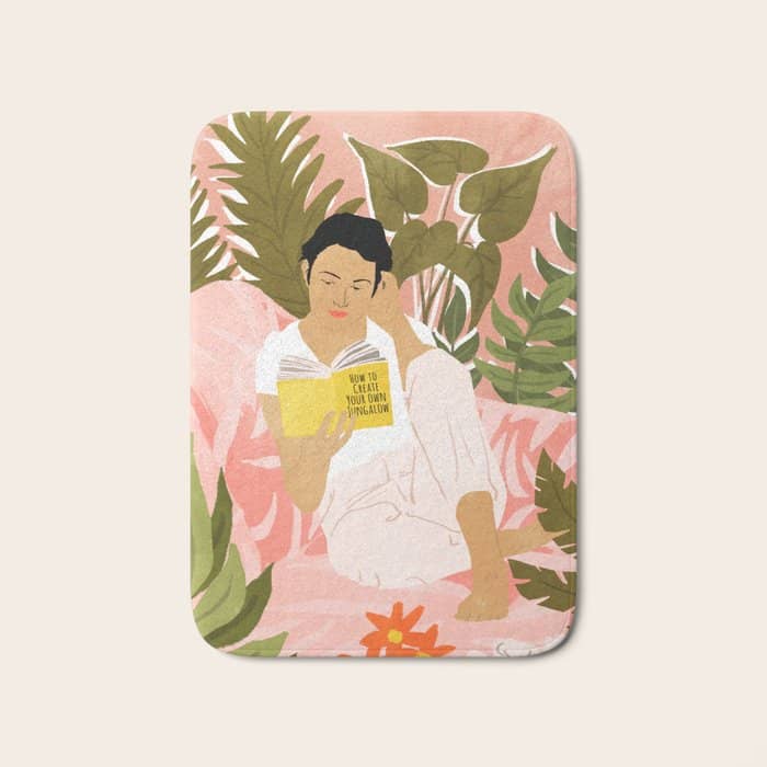 Plant Lady & The Urban Junglow | Blush Botanical Home DéCor | House Plants Bohemian Woman Bedroom  Bath Mat