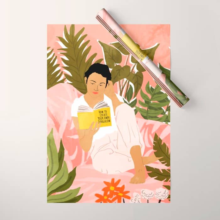Plant Lady & The Urban Junglow | Blush Botanical Home DéCor | House Plants Bohemian Woman Bedroom  Wrapping Paper