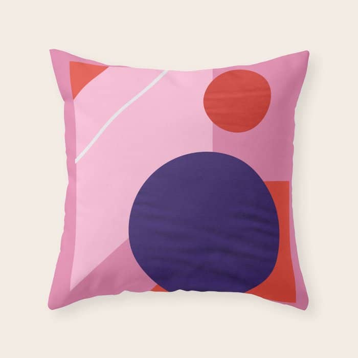 Abstract Geometry With Circles Throw Pillow