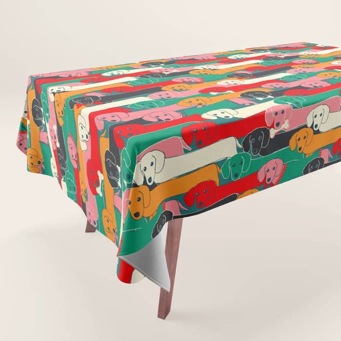 Dachshund Pattern- Happy Dogs Tablecloth