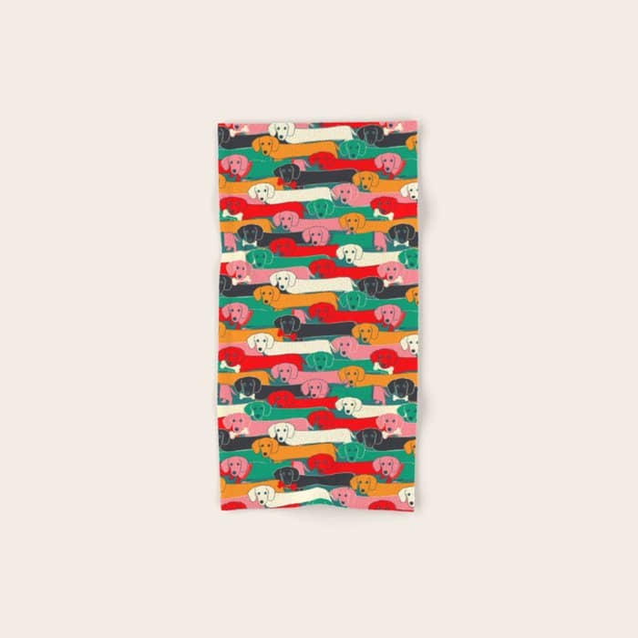 Dachshund Pattern- Happy Dogs Bath Towel