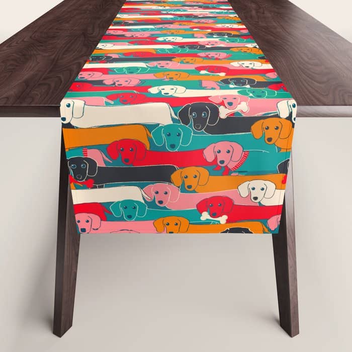 Dachshund Pattern- Happy Dogs Table Runner