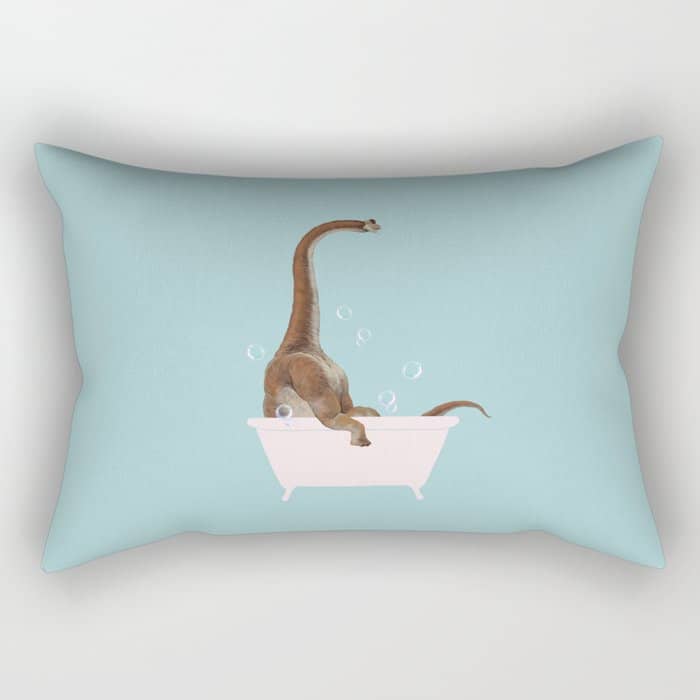 Brachiosaurus In Bathtub Rectangular Pillow