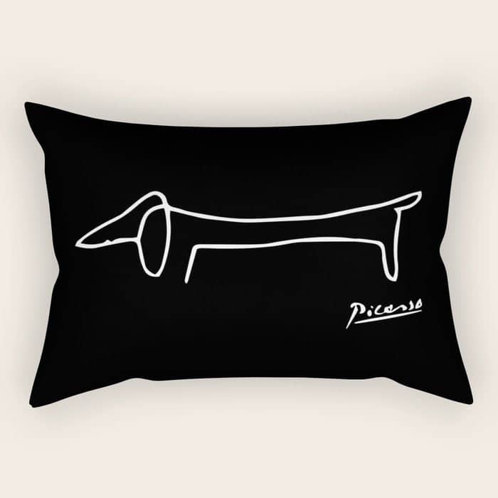 Pablo Picasso Dog (Lump) Artwork Shirt, Sketch Reproduction Rectangular Pillow