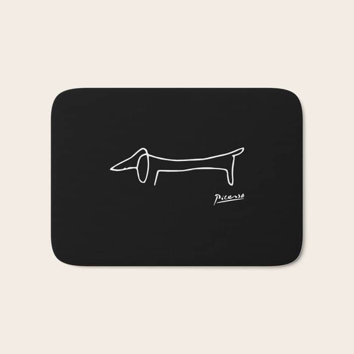 Pablo Picasso Dog (Lump) Artwork Shirt, Sketch Reproduction Bath Mat