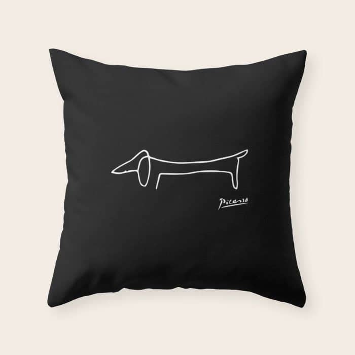 Pablo Picasso Dog (Lump) Artwork Shirt, Sketch Reproduction Throw Pillow