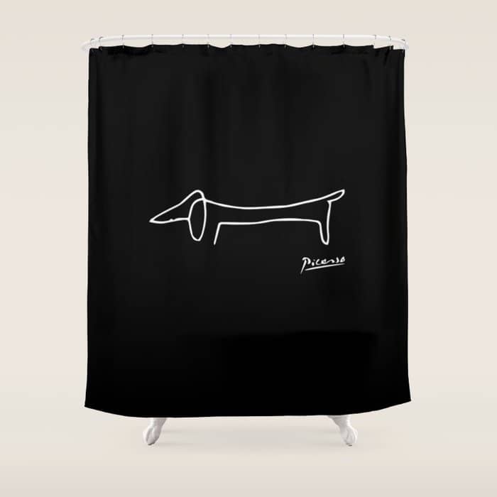 Pablo Picasso Dog (Lump) Artwork Shirt, Sketch Reproduction Shower Curtain