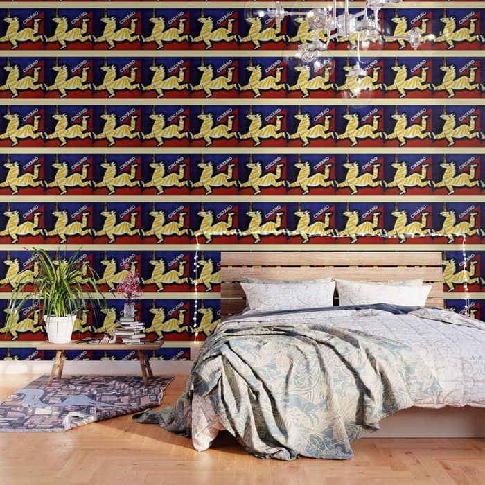 Vintage Cinzano Italian Yellow Zebra Advertisement Wall Art Wallpaper