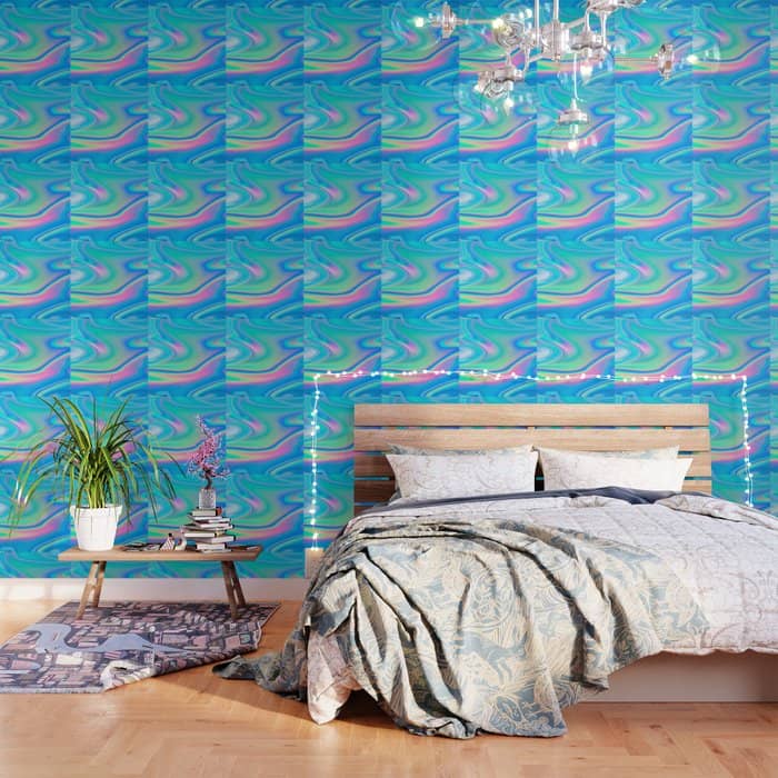 Holographic Iridescent Chill Vibes Wallpaper