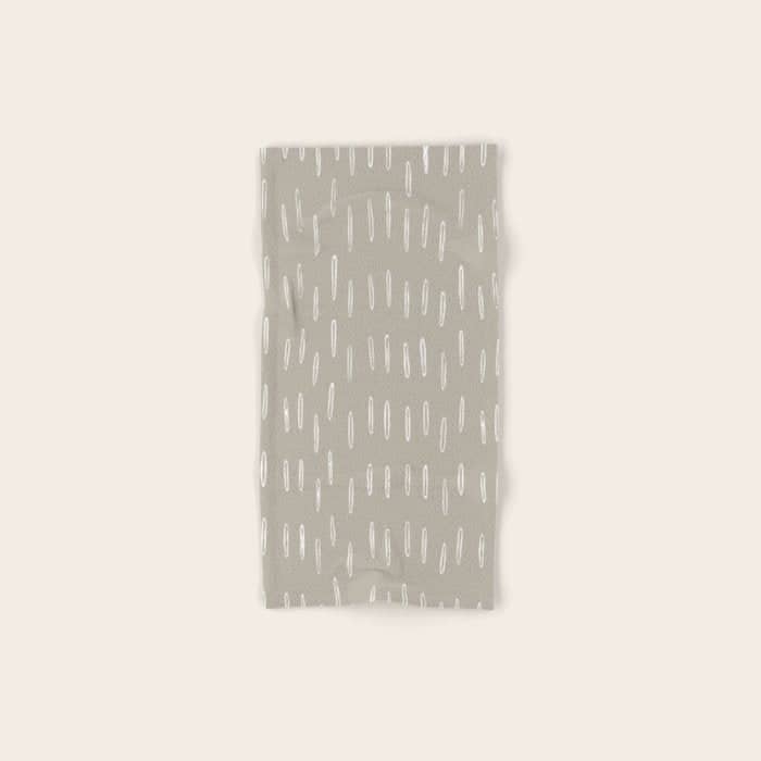 Boho Prints, Raindrops, Beige, Minimalism, Abstract Art Bath Towel