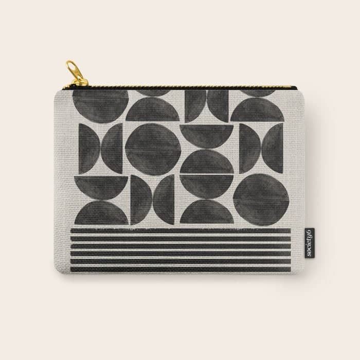 Woodblock Art, Warm Tone Carry All Pouch