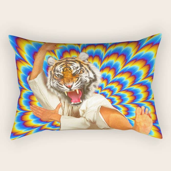 Fighting Tiger - Optical Illusion  Rectangular Pillow