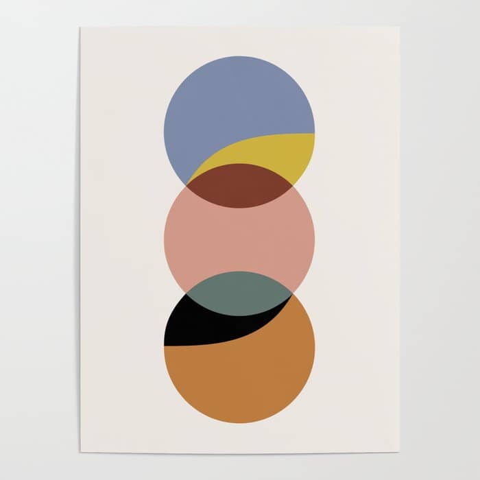 Geometric Harmony - Vintage Rainbow Colors Poster