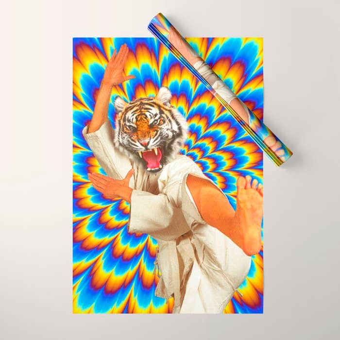 Fighting Tiger - Optical Illusion  Wrapping Paper