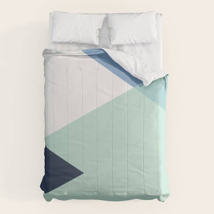Geometrics - Seafoam & Blue Concrete Comforter