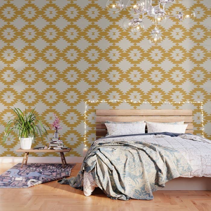 Southwestern Minimalism - Golden Yellow Neutral Beige Wallpaper