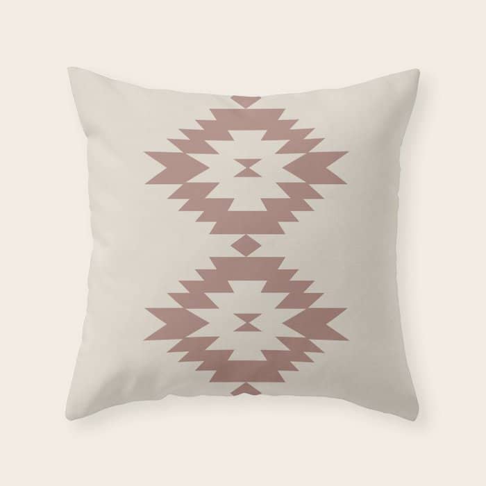 Southwestern Minimalism - Neutral Rose Beige Throw Pillow