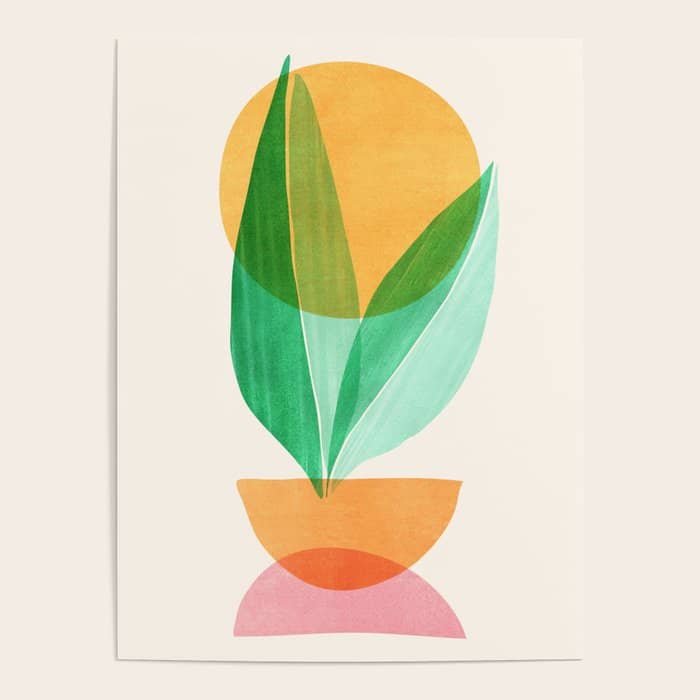 Summer Stack Abstract Plant Illustration Poster