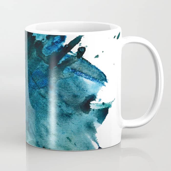 Scenic Route [2]: A Pretty, Minimal Abstract Piece In Blue And Green By Alyssa Hamilton Art Coffee Mug
