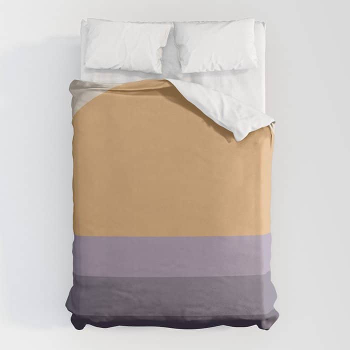 Minimal Retro Sunset Sunrise - Purple Mauve Dusk Duvet Cover