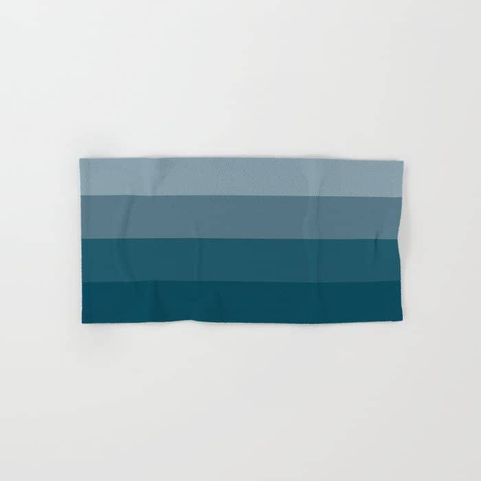 Minimal Retro Sunset Sunrise - Nautical Ocean Blue Bath Towel