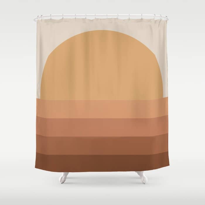 Minimal Retro Sunset Sunrise - Neutral Desert Orange Shower Curtain
