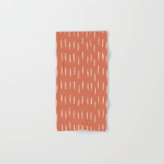 Boho, Raindrops Pattern In Terracotta Bath Towel