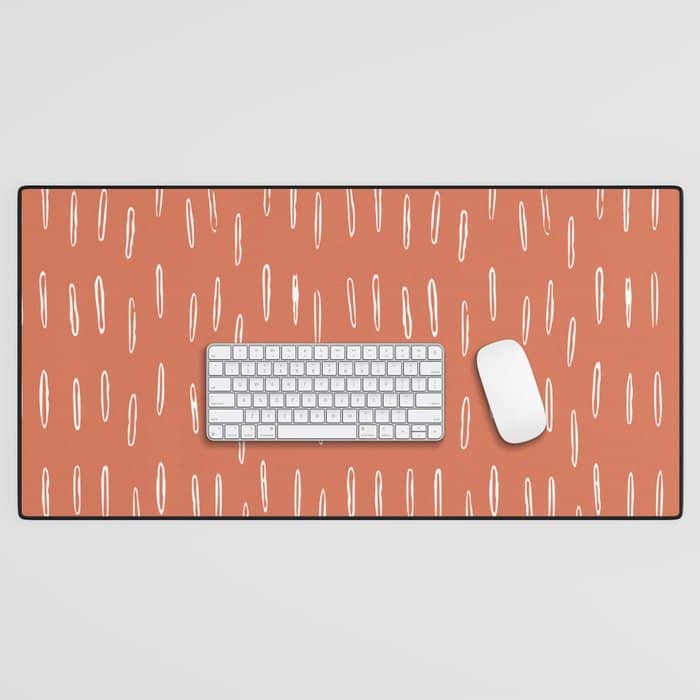 Boho, Raindrops Pattern In Terracotta Desk Mat